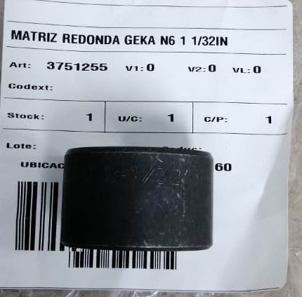 Matriz redonda Geka n6 1 1/32in