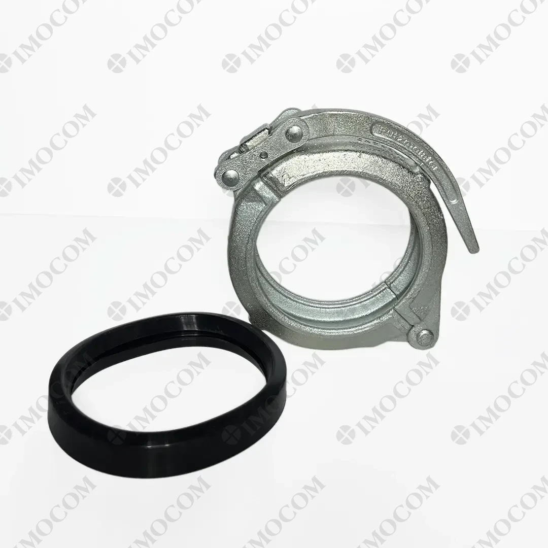 Abrazadera FP 125MM cola de ratón 10007018 imocom (1) Abrazadera Cola de Ratón DN125 para Tubería de Bomba de Concreto - Imagen 1
